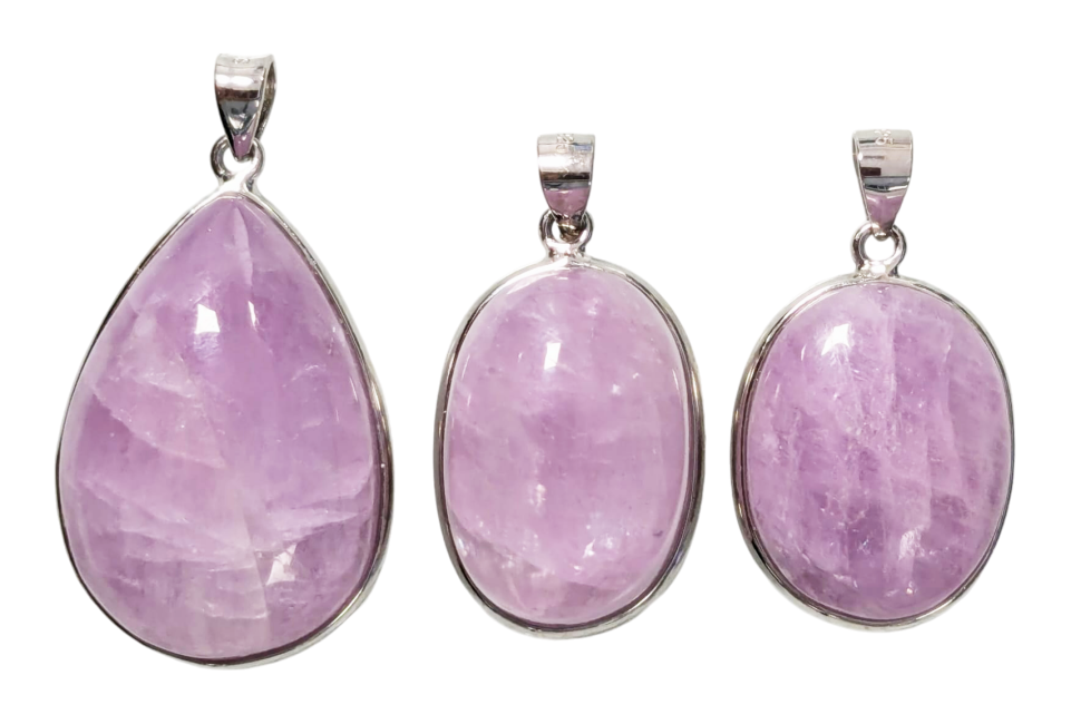 925 Silver Kunzite AA+ Pendant 3 pieces 19.91g