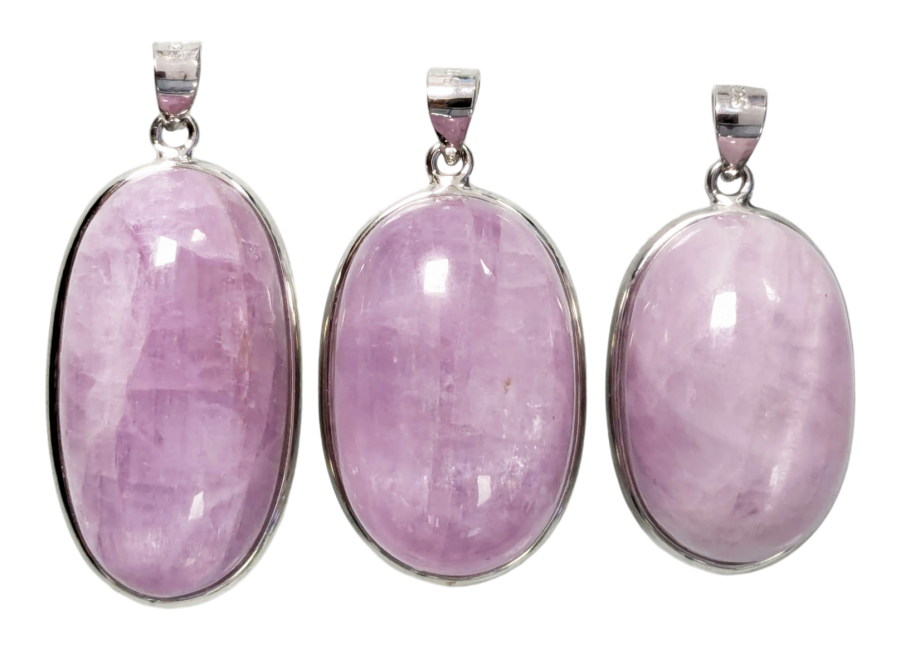 925 Silver Kunzite AA+ Pendant 3 pieces 24.19g