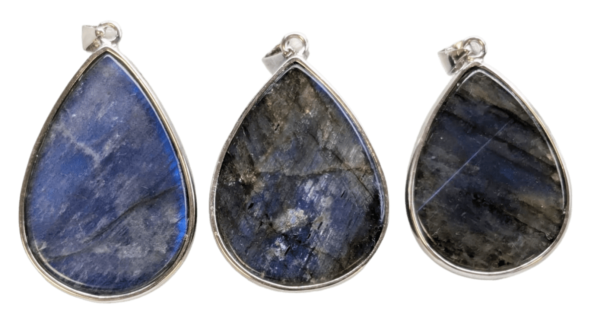 925 Silver Labradorite Pendant AAA 3 pieces 24.32g