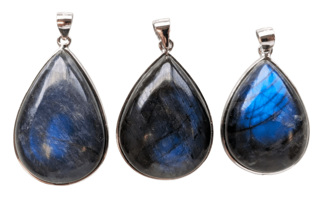 925 Silver Labradorite Pendant AAA 3 pieces 24.32g