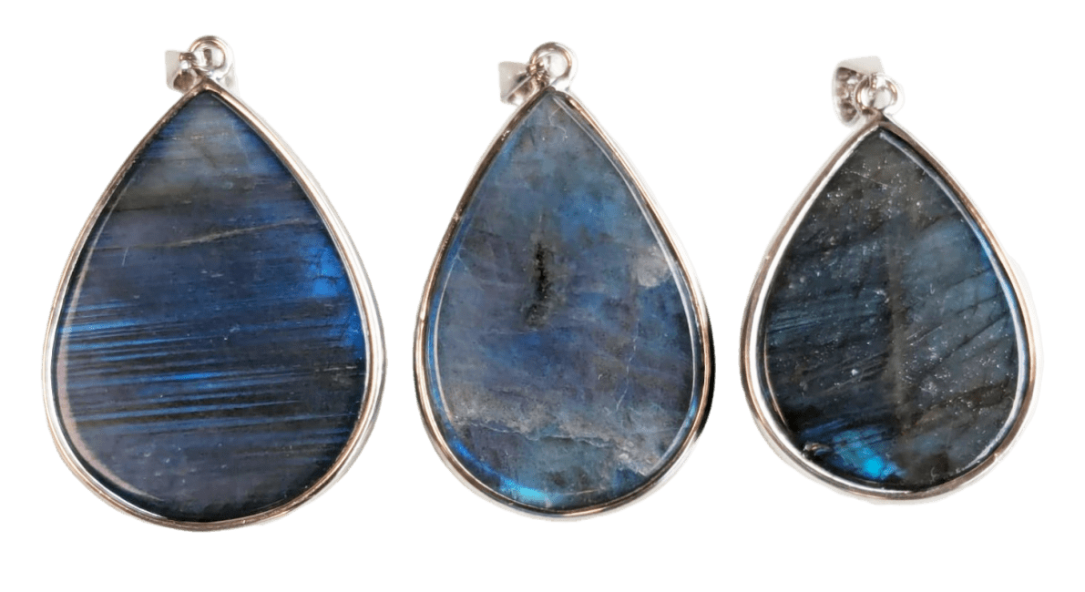 925 Silver Labradorite Pendant AAA 3 pieces 21.65g