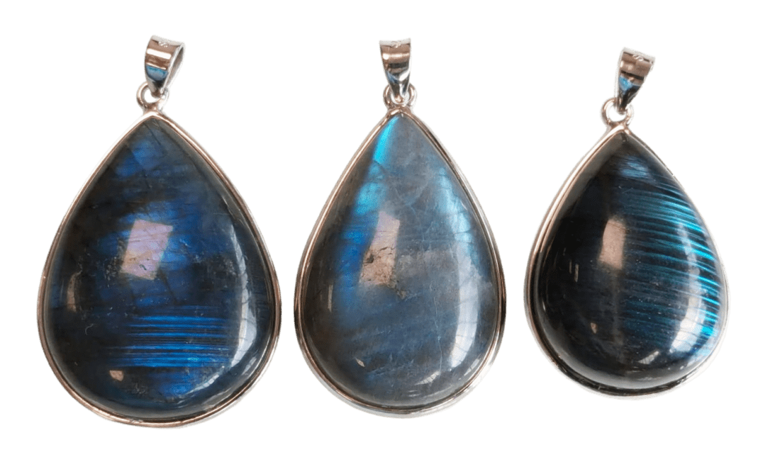 925 Silver Labradorite Pendant AAA 3 pieces 21.65g