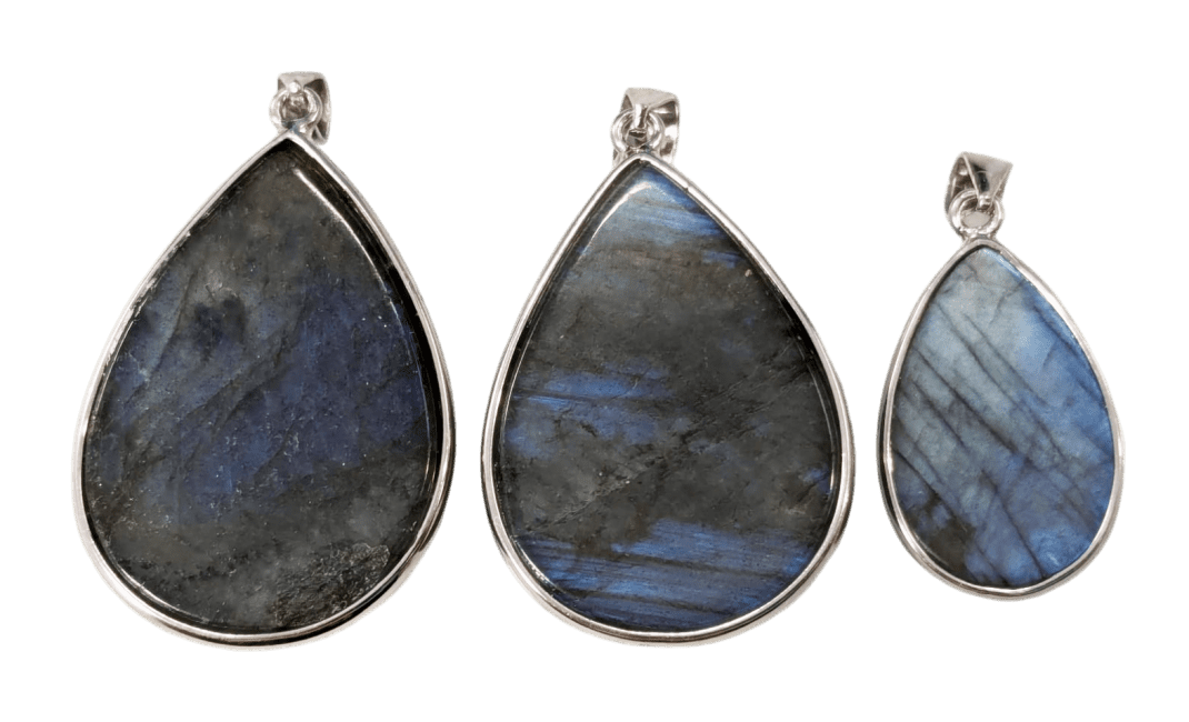 925 Silver Pendant Labradorite AAA 3 pieces 22.05g