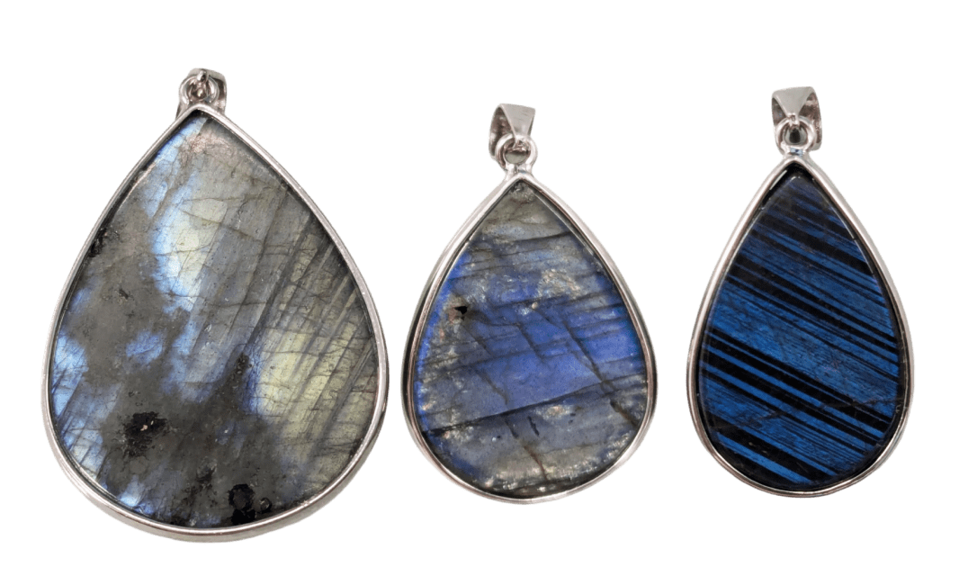 925 Silver Pendant Labradorite AAA 3 pieces 23.26g