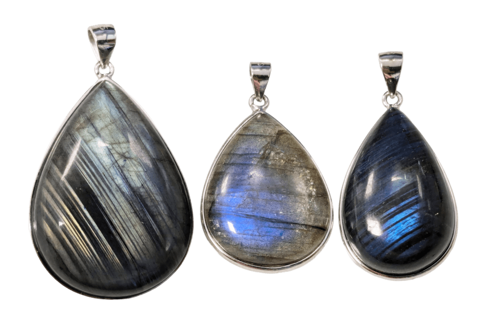 925 Silver Pendant Labradorite AAA 3 pieces 23.26g