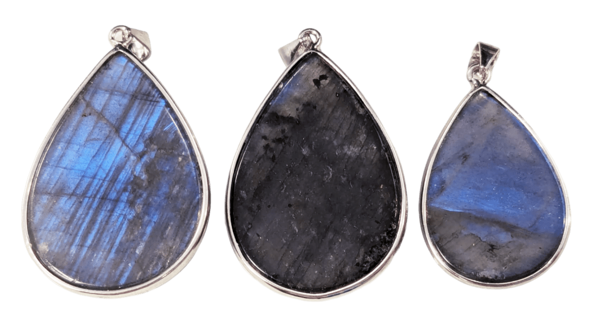 925 Silver Pendant Labradorite AAA 3 pieces 24.34g