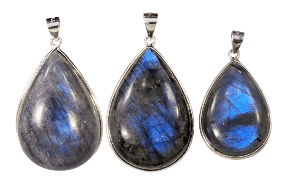 925 Silver Pendant Labradorite AAA 3 pieces 24.34g