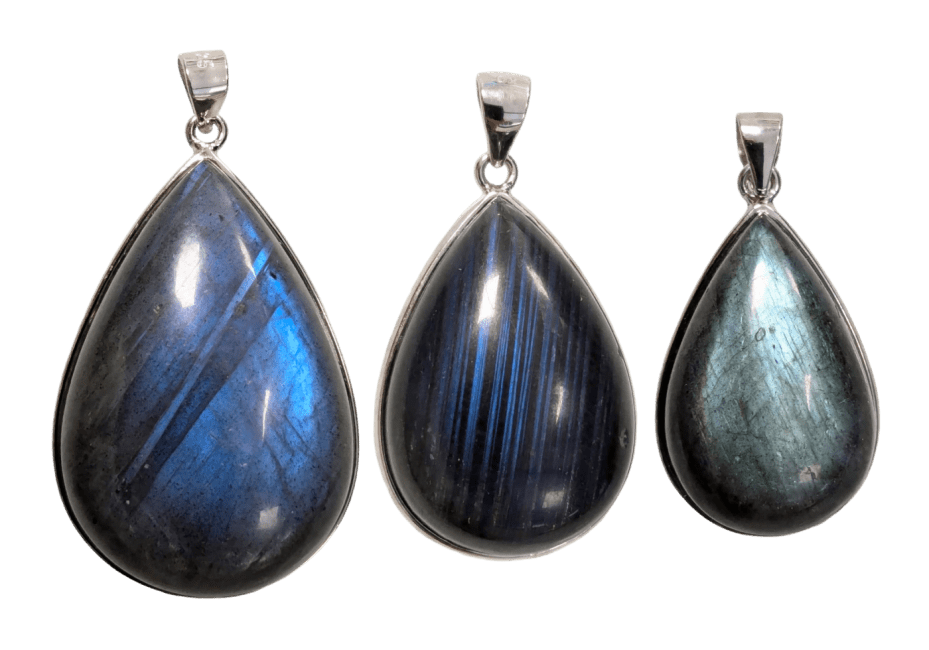 925 Silver Pendant Labradorite AAA 3 pieces 23.51g