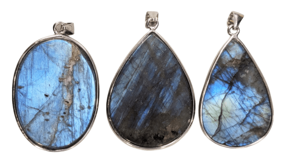 925 Silver Pendant Labradorite AAA 3 pieces 21.98g