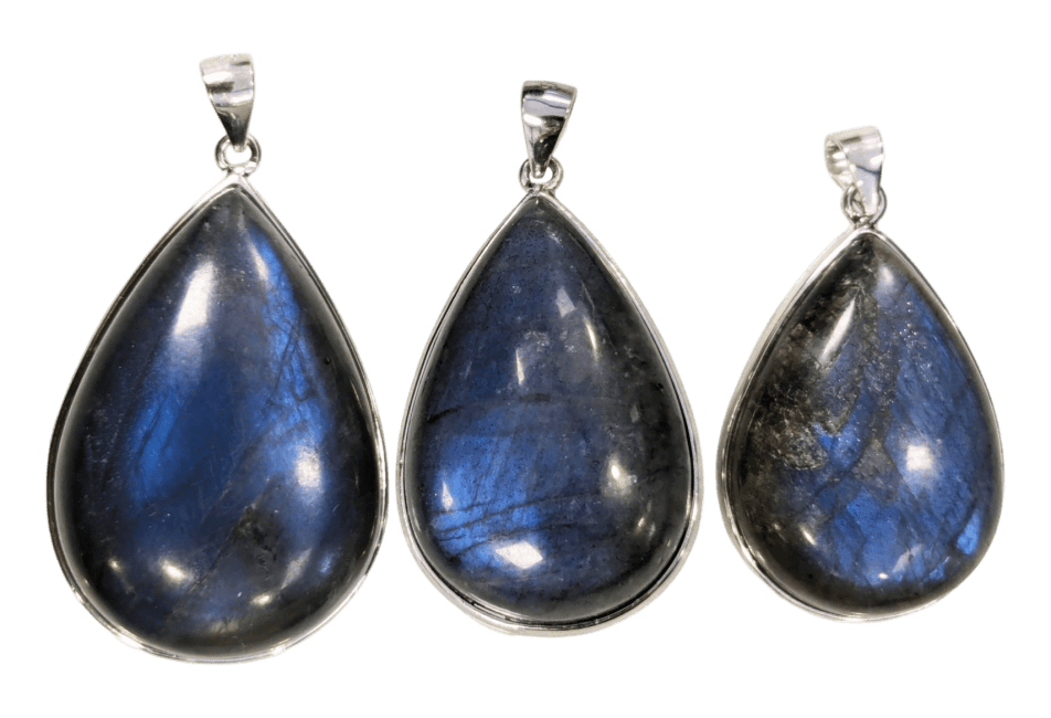 925 Silver Pendant Labradorite AAA 3 pieces 24.49g