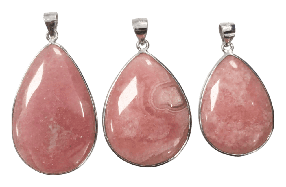 925 Silver Rhodochrosite Argentinian Pendant AA+ 3 pieces 18.34g