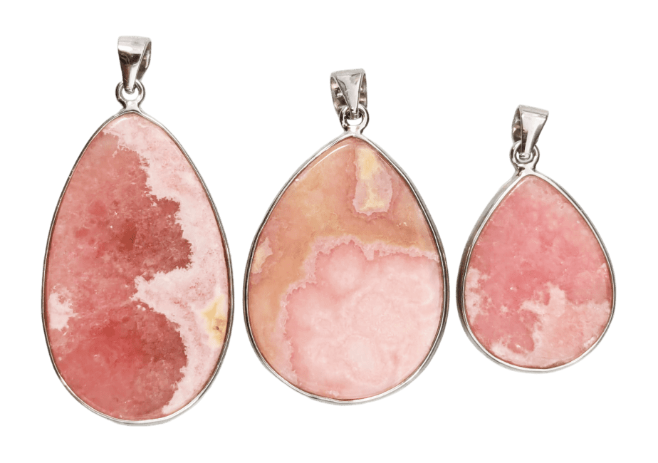 925 Silver Pendant Rhodochrosite Argentina AA+ 3 pieces 17.11g