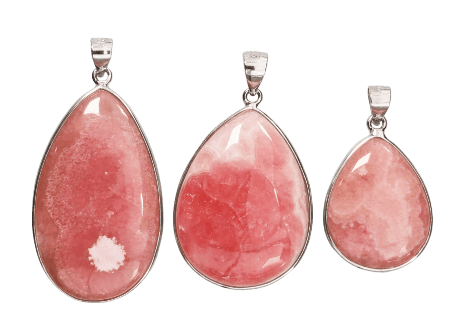 925 Silver Pendant Rhodochrosite Argentina AA+ 3 pieces 17.11g