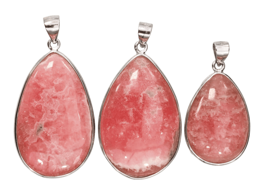 925 Silver Pendant Rhodochrosite Argentina AA+ 3 pieces 14.88g