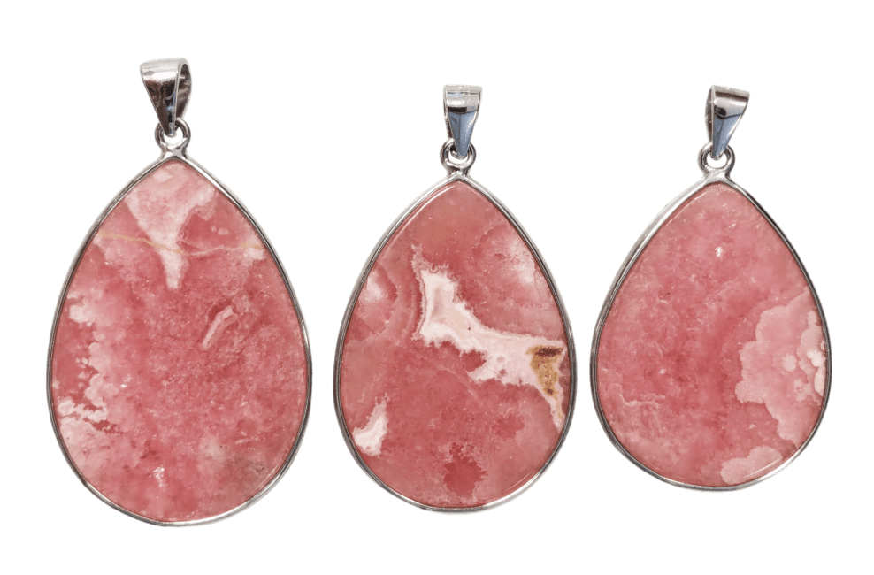 925 Silver Pendant Rhodochrosite Argentina AA+ 3 pieces 16.12g