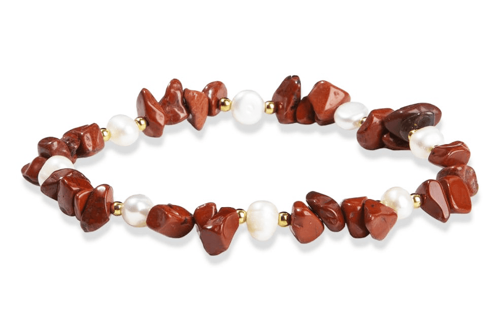 Baroque Red Jasper Bracelet A and 5-8mm Chip Beads