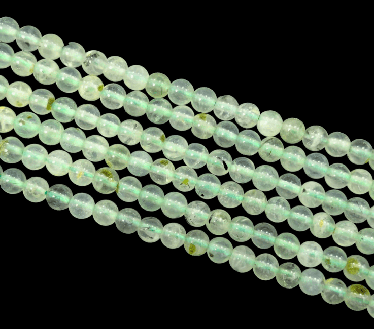 Prehnite A+ beads 4.5mm on 40cm wire