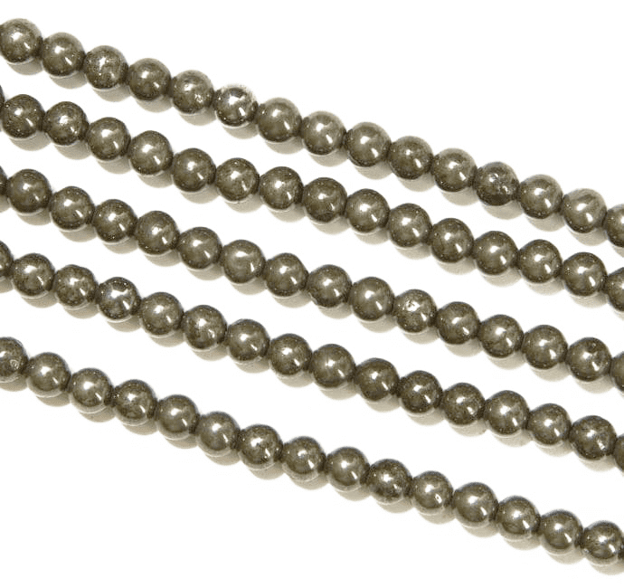 Pyrite A 4mm pearls on string