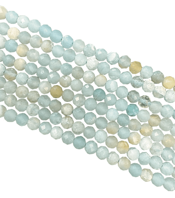 Faceted Amazonite AA beads 3-4mm on 40cm wire