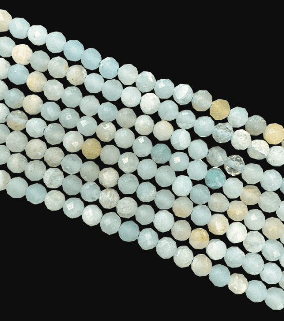 Faceted Amazonite AA beads 3-4mm on 40cm wire