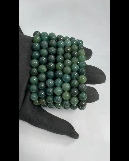 Bracelet Moss Agate beads 8mm