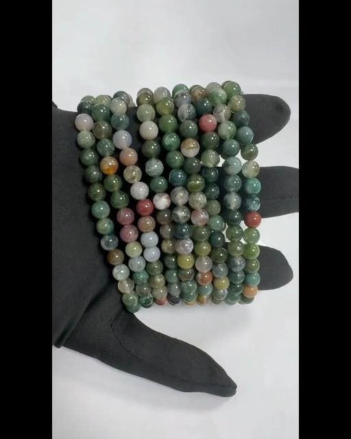 Indian Agate 6mm pearls bracelet