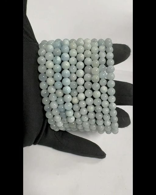 Aquamarine Bracelet with 5-6mm pearls