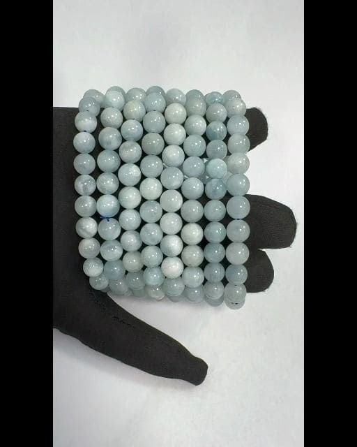 Aquamarine bracelet with 8mm beads