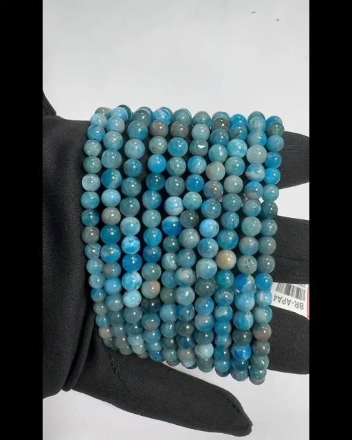 Blue Apatite AB 5mm pearls bracelet