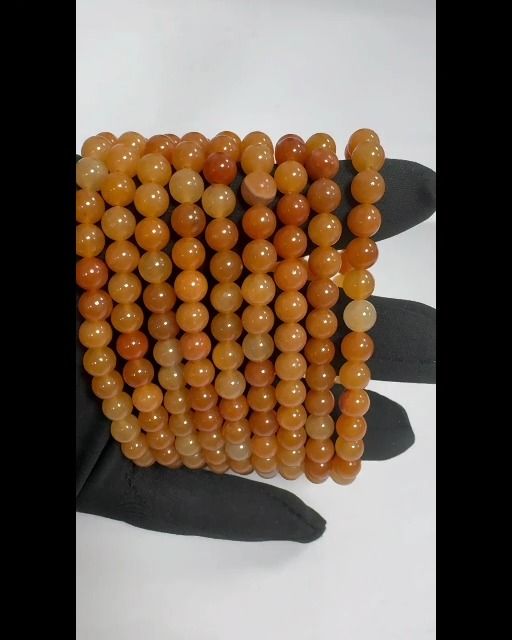 6mm pearls Orange Aventurine A bracelet