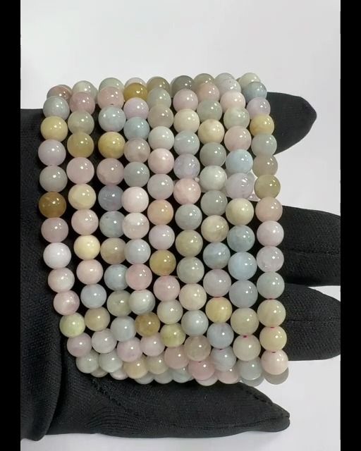 Beryls Aquamarine & Morganite A 6-7mm pearls bracelet