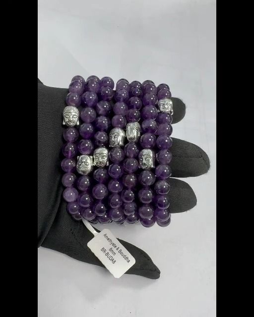 Amethyst & Buddha A 8mm pearls bracelet