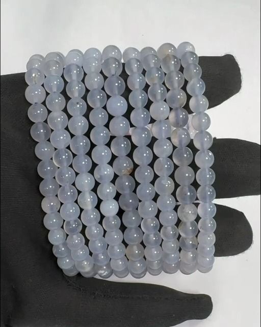 Blue Chalcedony Bracelet AA beads 6-6.5mm