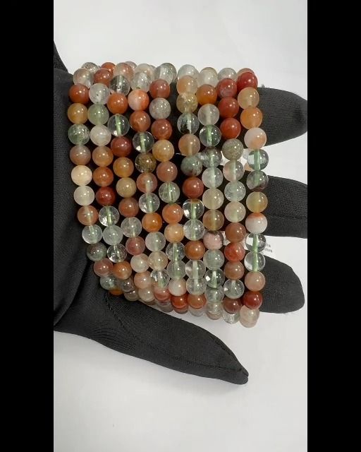 Multicolor Rutile Rock Crystal beads A 6mm