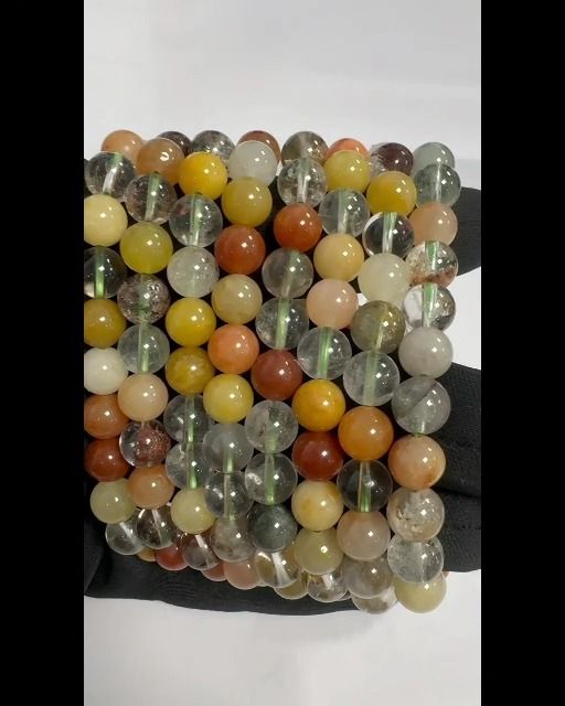 Multicolor Rutile Rock Crystal beads A 8mm