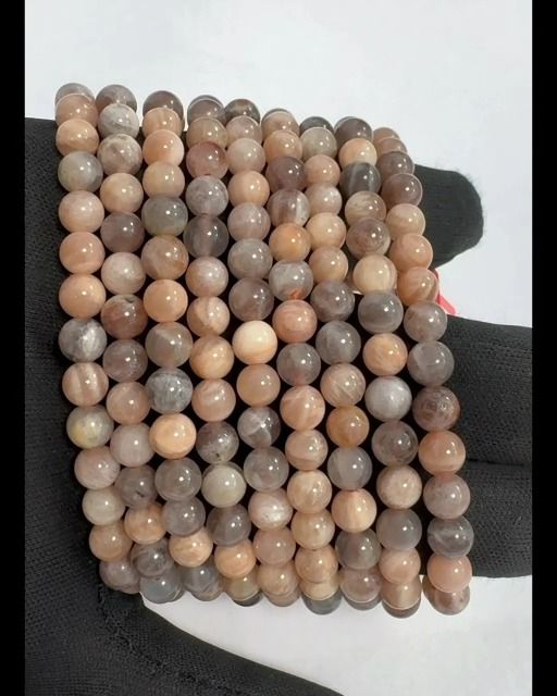 Multicolored Moonstone Bracelet 6mm beads