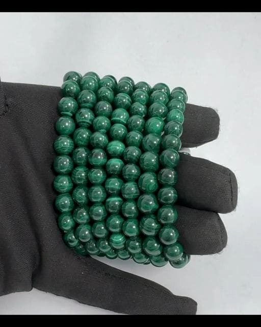 Dark AA Malachite bracelet beads 7.5-8.5mm