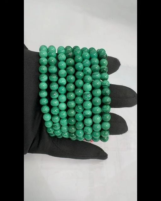 Malachite Clear AA Beads Bracelet 6.5-7.5mm