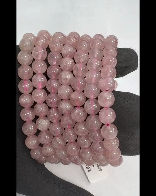 Hematoides Strawberry Quartz A pearls bracelet 8mm