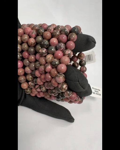 Rhodonite 8mm pearls bracelet