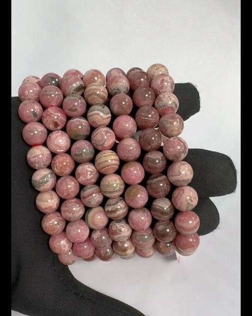 Argentine Rhodochrosite bracelet A 9.5-10.5mm beads