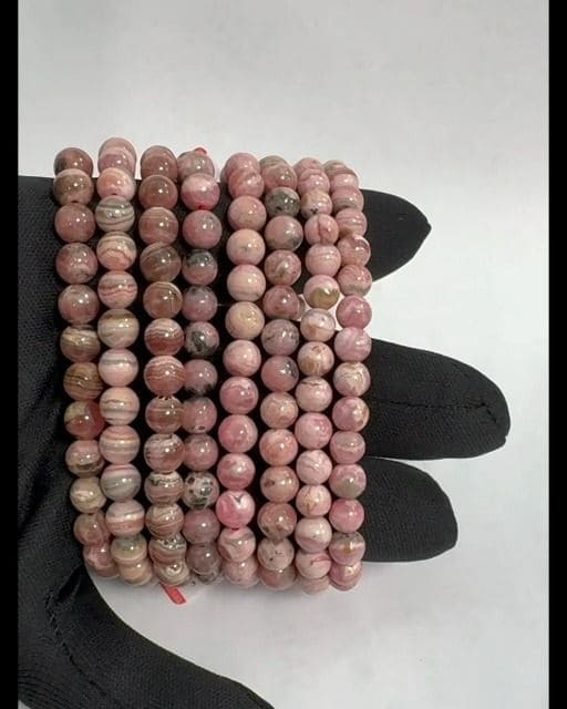 Argentinian Rhodochrosite bracelet A beads 6-7mm