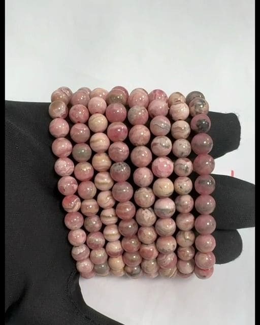 Argentine Rhodochrosite bracelet A 5-6mm beads