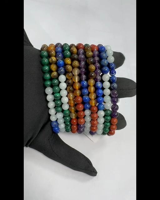 7 Chakras stones A 6mm pearls bracelet