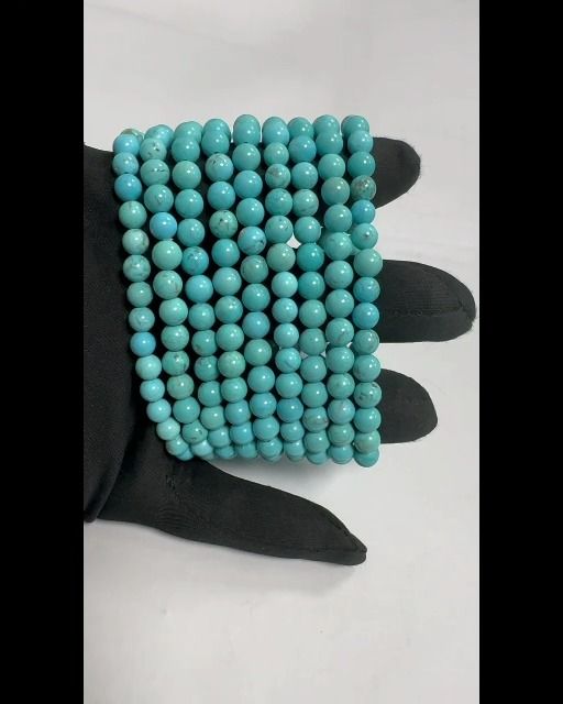 Turquenite natural tinted Howlite A 6mm pearls bracelet