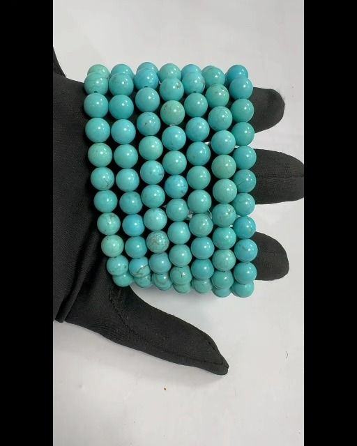 Turquenite natural tinted Howlite A 8mm pearls bracelet