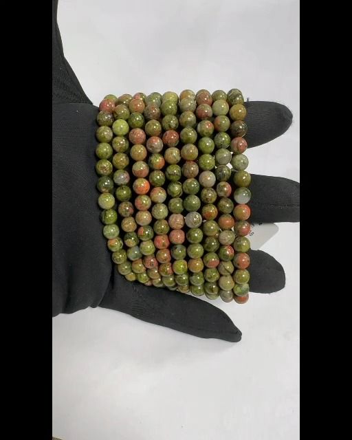 Unakite 6mm pearls bracelet