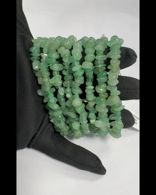 Green aventurine chips bracelet 5-8mm 18cm