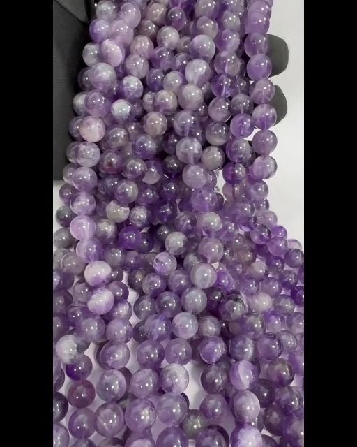 Amethyst beads 10mm on 40cm wire