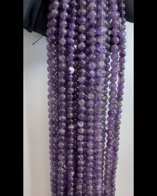 Amethyst beads 5.5-6.5mm on 40cm wire